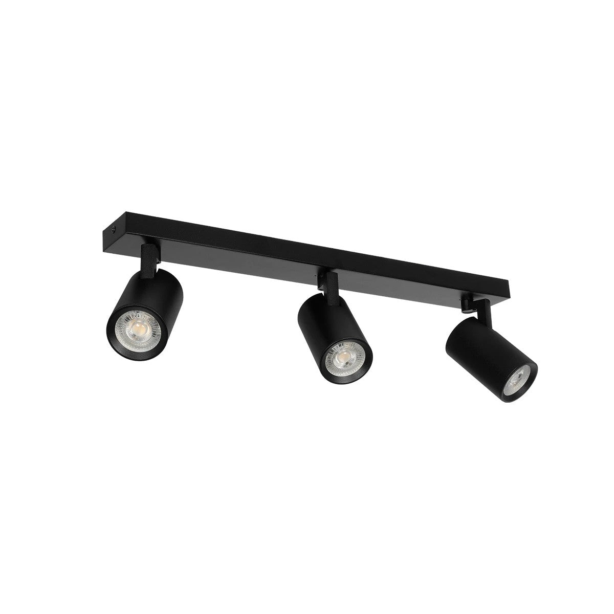kelvo® SPOTA KLV-101-0138 Μοντέρνο Κινούμενο Φωτιστικό Σποτ Οροφής με Ντουί 3 x GU10 90° AC 220-240V IP20 - Μαύρο Ματ - Μ48 x Π6.2 x Υ14cm - ledmania.gr