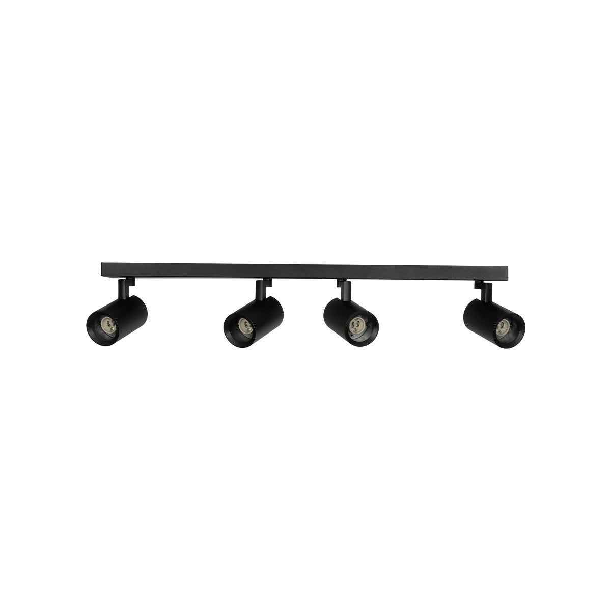 kelvo® SPOTA KLV-101-0140 Μοντέρνο Κινούμενο Φωτιστικό Σποτ Οροφής με Ντουί 4 x GU10 90° AC 220-240V IP20 - Μαύρο Ματ - Μ64 x Π6 x Υ14cm - ledmania.gr
