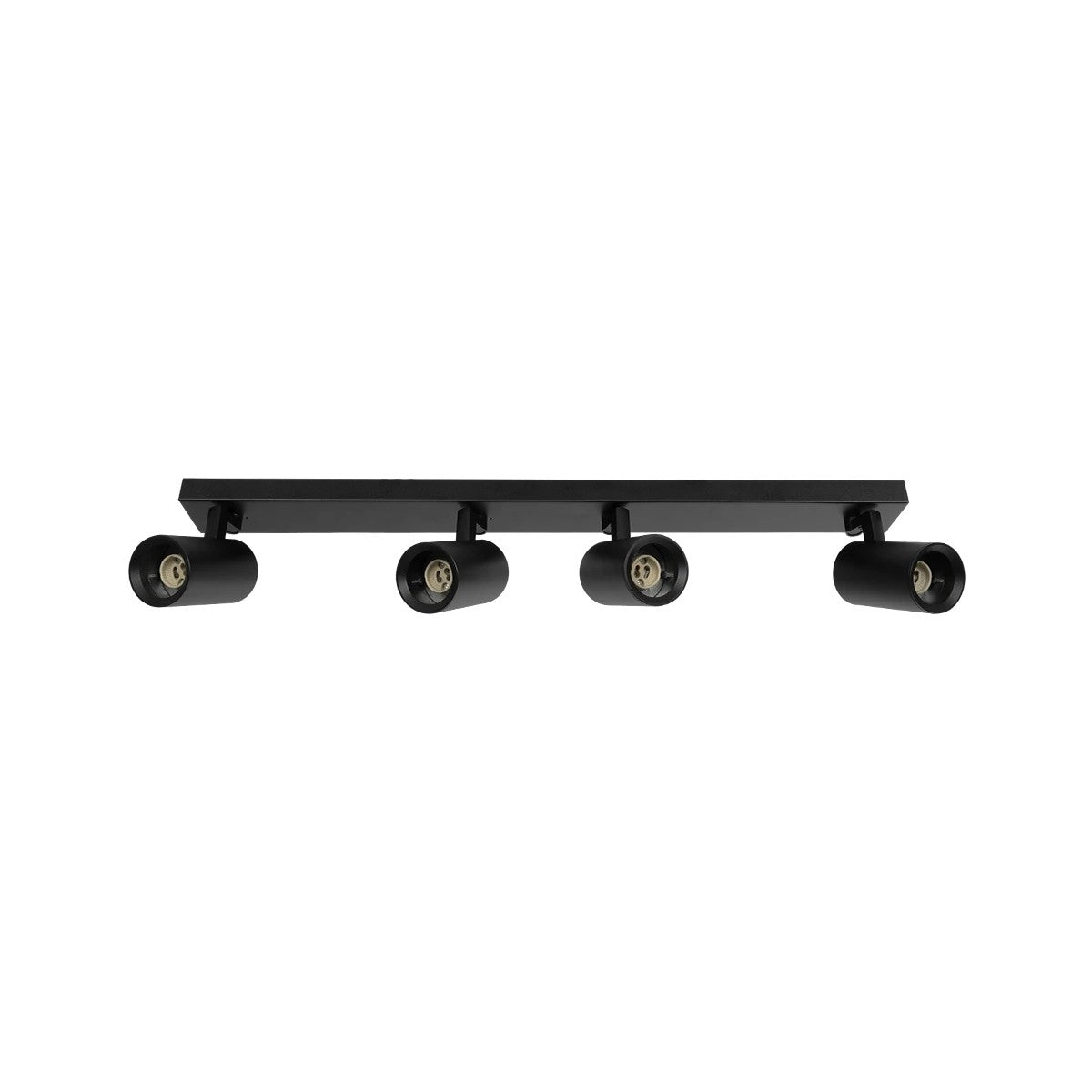 kelvo® SPOTA KLV-101-0140 Μοντέρνο Κινούμενο Φωτιστικό Σποτ Οροφής με Ντουί 4 x GU10 90° AC 220-240V IP20 - Μαύρο Ματ - Μ64 x Π6 x Υ14cm - ledmania.gr