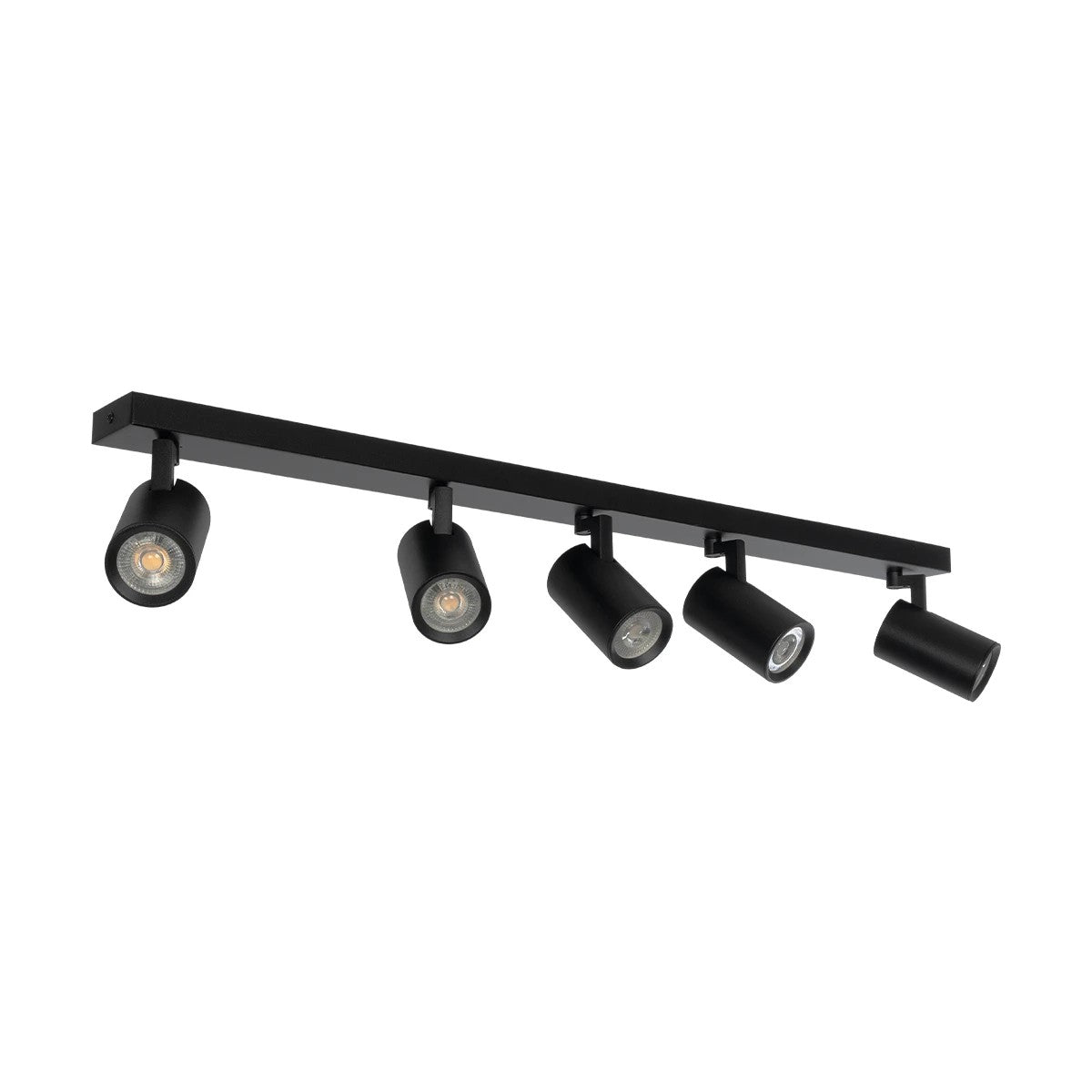 kelvo® SPOTA KLV-101-0142 Μοντέρνο Κινούμενο Φωτιστικό Σποτ Οροφής με Ντουί 5 x GU10 90° AC 220-240V IP20 - Μαύρο Ματ - Μ79.5 x Π6.3 x Υ14cm - ledmania.gr