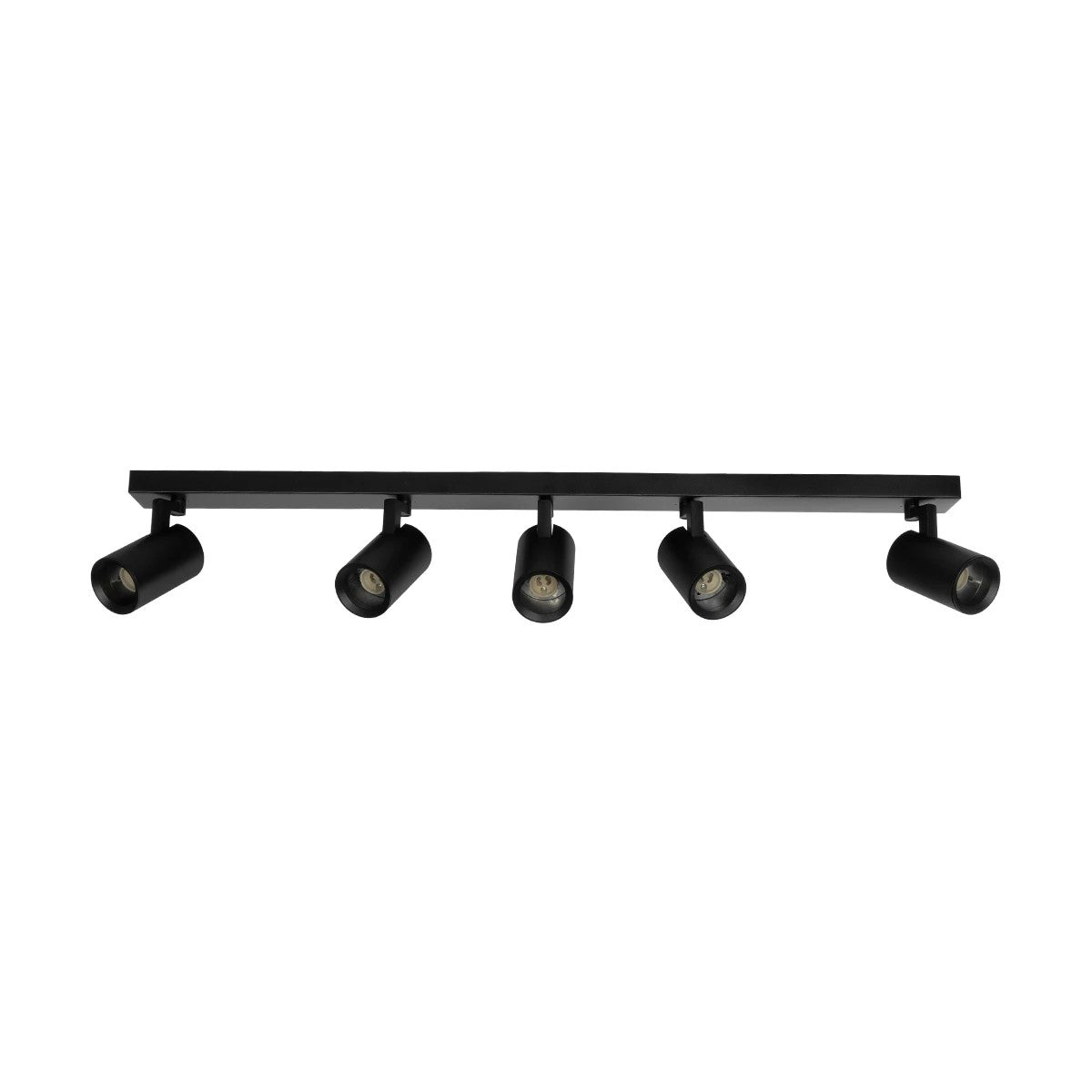kelvo® SPOTA KLV-101-0142 Μοντέρνο Κινούμενο Φωτιστικό Σποτ Οροφής με Ντουί 5 x GU10 90° AC 220-240V IP20 - Μαύρο Ματ - Μ79.5 x Π6.3 x Υ14cm - ledmania.gr