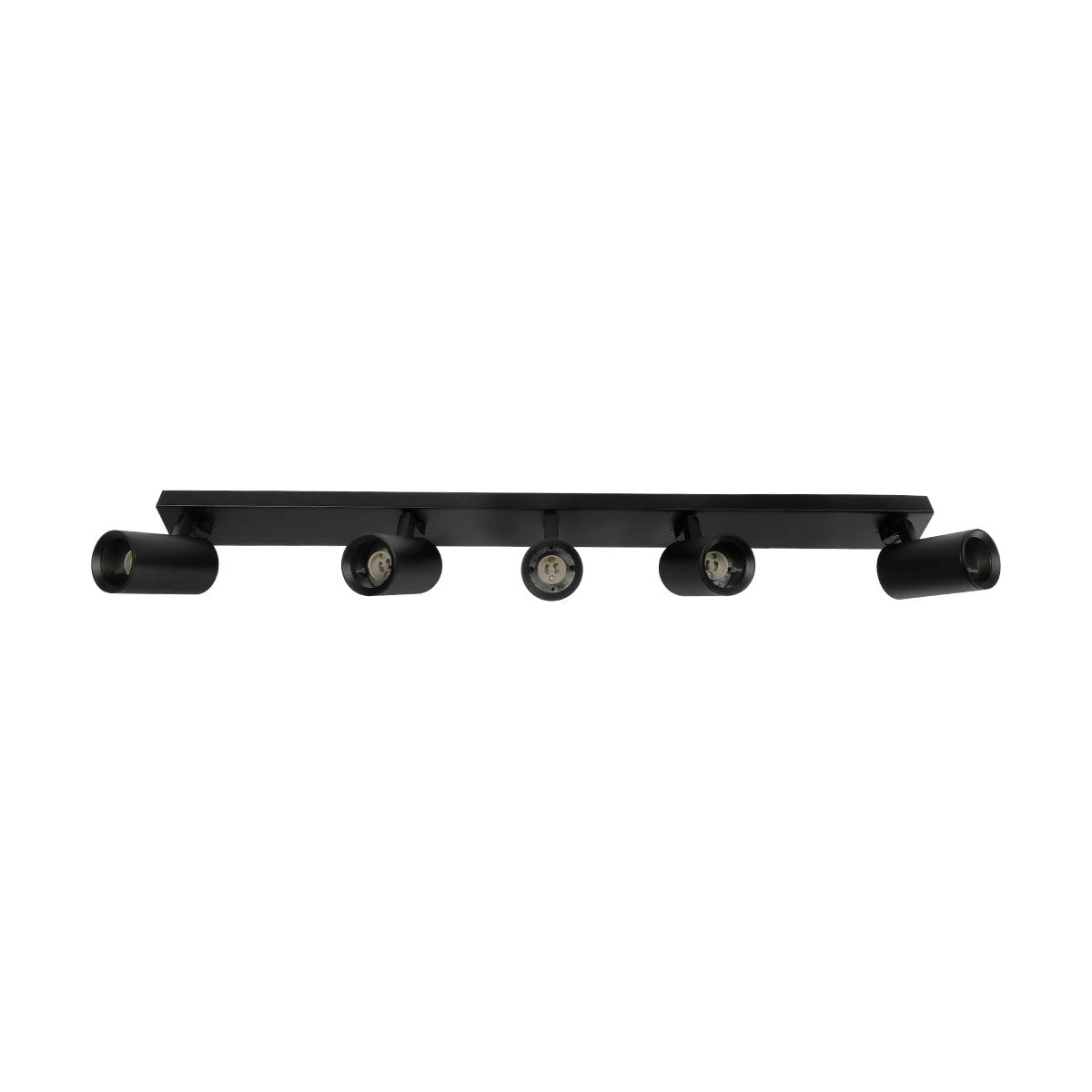 kelvo® SPOTA KLV-101-0142 Μοντέρνο Κινούμενο Φωτιστικό Σποτ Οροφής με Ντουί 5 x GU10 90° AC 220-240V IP20 - Μαύρο Ματ - Μ79.5 x Π6.3 x Υ14cm - ledmania.gr