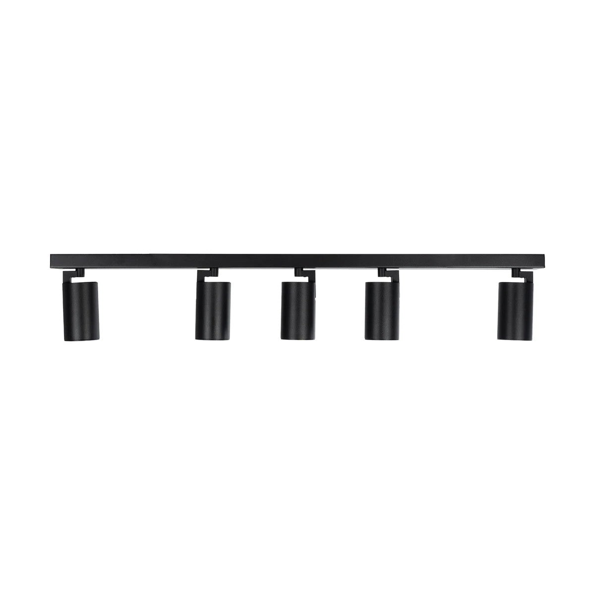 kelvo® SPOTA KLV-101-0142 Μοντέρνο Κινούμενο Φωτιστικό Σποτ Οροφής με Ντουί 5 x GU10 90° AC 220-240V IP20 - Μαύρο Ματ - Μ79.5 x Π6.3 x Υ14cm - ledmania.gr