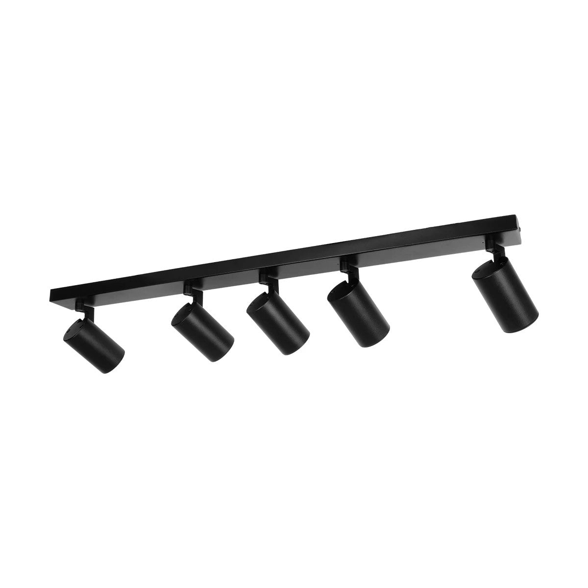 kelvo® SPOTA KLV-101-0142 Μοντέρνο Κινούμενο Φωτιστικό Σποτ Οροφής με Ντουί 5 x GU10 90° AC 220-240V IP20 - Μαύρο Ματ - Μ79.5 x Π6.3 x Υ14cm - ledmania.gr