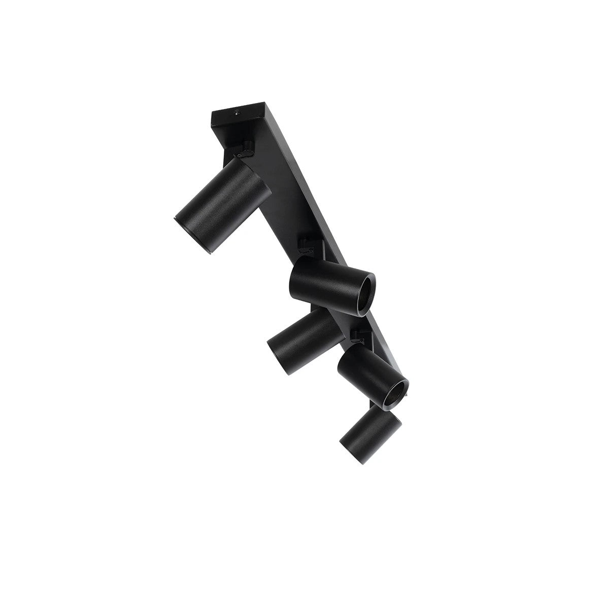 kelvo® SPOTA KLV-101-0142 Μοντέρνο Κινούμενο Φωτιστικό Σποτ Οροφής με Ντουί 5 x GU10 90° AC 220-240V IP20 - Μαύρο Ματ - Μ79.5 x Π6.3 x Υ14cm - ledmania.gr