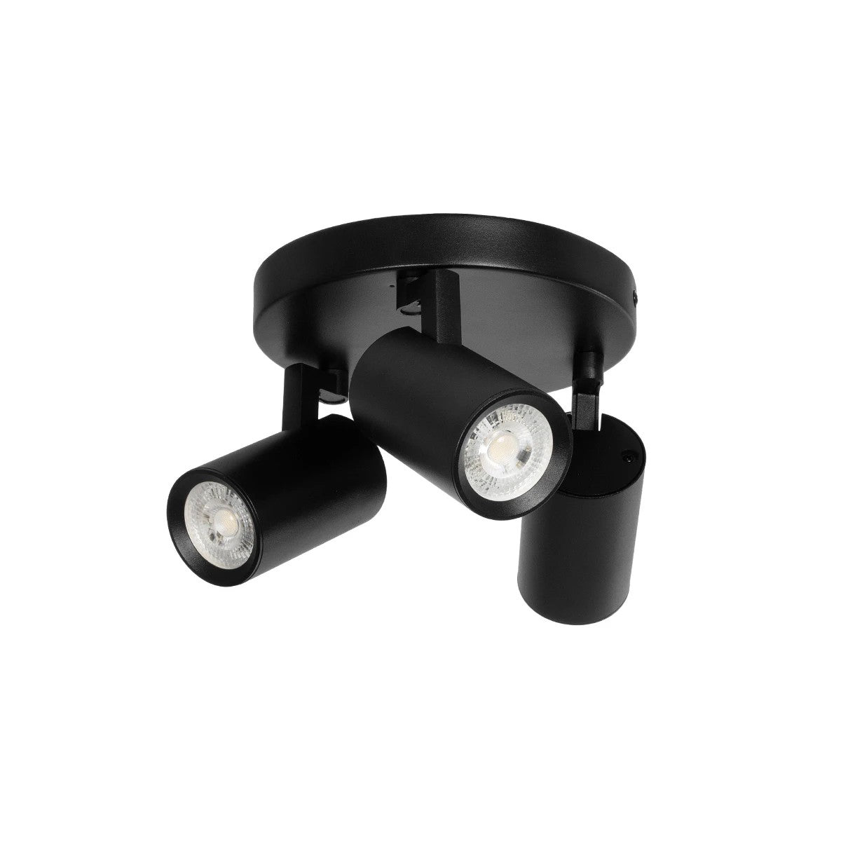 kelvo® SPOTA KLV-101-0144 Μοντέρνο Κινούμενο Φωτιστικό Σποτ Οροφής με Ντουί 3 x GU10 90° AC 220-240V IP20 - Μαύρο Ματ - Μ19 x Π19 x Υ14cm - ledmania.gr