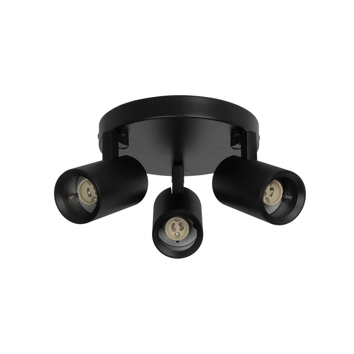 kelvo® SPOTA KLV-101-0144 Μοντέρνο Κινούμενο Φωτιστικό Σποτ Οροφής με Ντουί 3 x GU10 90° AC 220-240V IP20 - Μαύρο Ματ - Μ19 x Π19 x Υ14cm - ledmania.gr