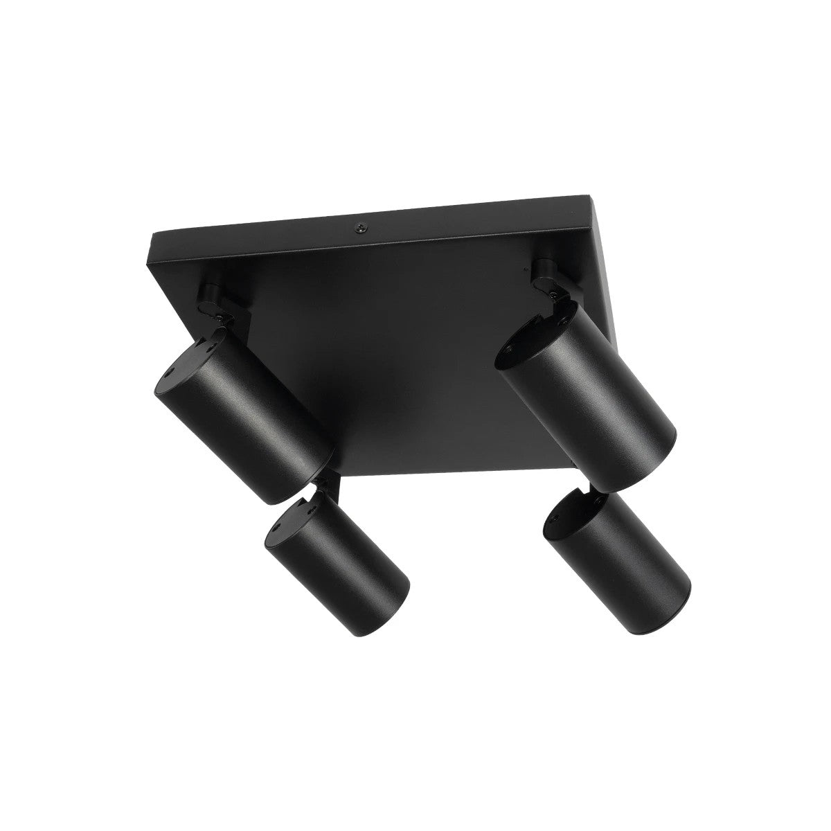 kelvo® SPOTA KLV-101-0146 Μοντέρνο Κινούμενο Φωτιστικό Σποτ Οροφής με Ντουί 4 x GU10 90° AC 220-240V IP20 - Μαύρο Ματ - Μ26 x Π26 x Υ14cm - ledmania.gr