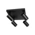 kelvo® SPOTA KLV-101-0146 Μοντέρνο Κινούμενο Φωτιστικό Σποτ Οροφής με Ντουί 4 x GU10 90° AC 220-240V IP20 - Μαύρο Ματ - Μ26 x Π26 x Υ14cm - ledmania.gr