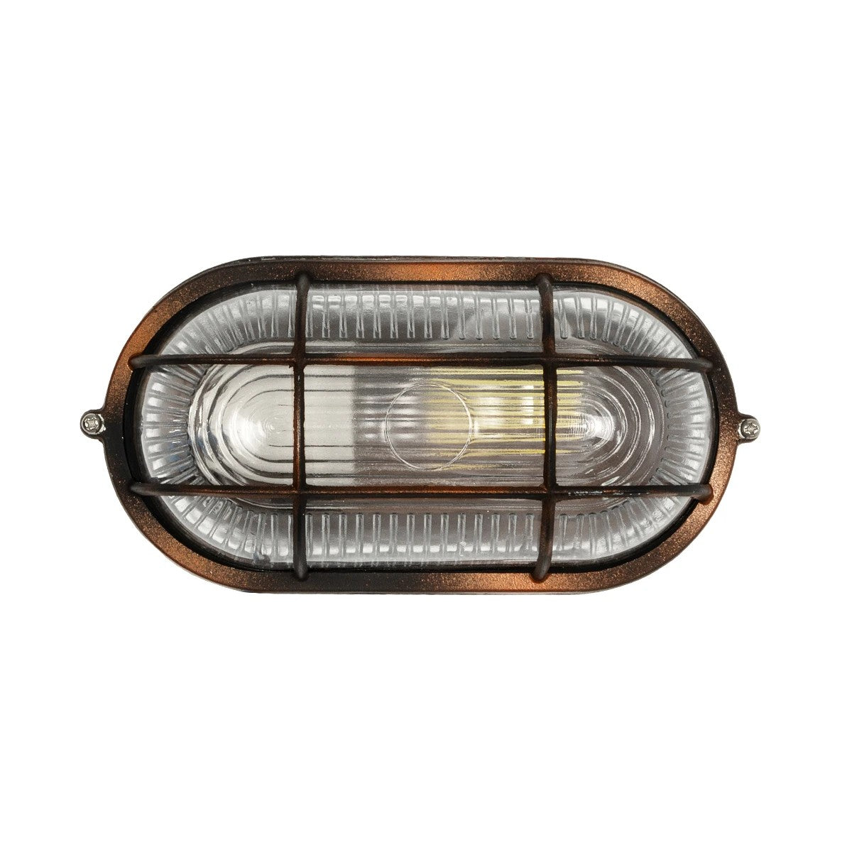 GLOBOSTAR® BOATLIGHT 61622 Vintage Φωτιστικό Καραβοχελώνα Τοίχου & Οροφής με Ντουί 1 x E27 AC 220-240V Αδιάβροχο IP65 - Χάλκινο Παλαιωμένο Εφέ Σκουριάς Ματ - Μ21 x Π10.4 x Υ9cm