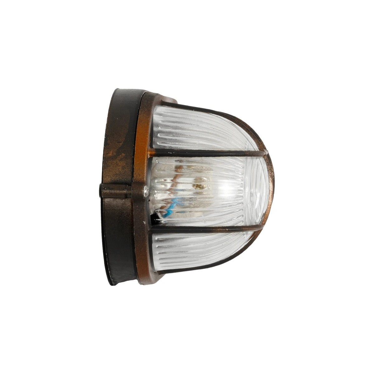 GLOBOSTAR® BOATLIGHT 61622 Vintage Φωτιστικό Καραβοχελώνα Τοίχου & Οροφής με Ντουί 1 x E27 AC 220-240V Αδιάβροχο IP65 - Χάλκινο Παλαιωμένο Εφέ Σκουριάς Ματ - Μ21 x Π10.4 x Υ9cm