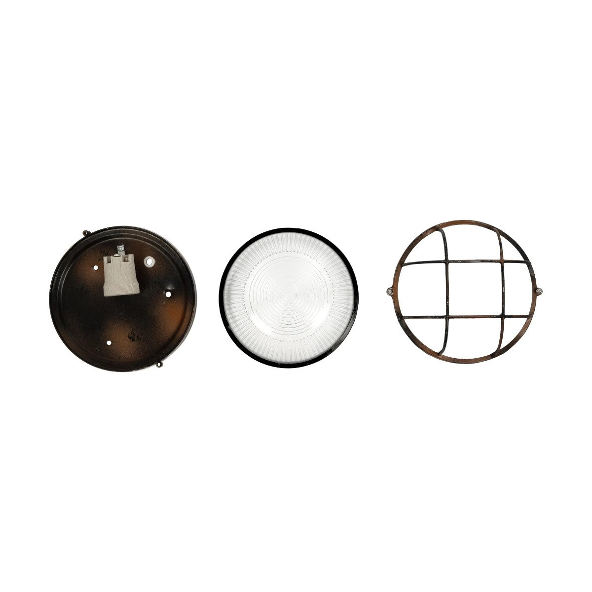 GLOBOSTAR® BOATLIGHT 61623 Vintage Φωτιστικό Καραβοχελώνα Τοίχου & Οροφής με Ντουί 1 x E27 AC 220-240V Αδιάβροχο IP65 - Χάλκινο Παλαιωμένο Εφέ Σκουριάς Ματ - Μ17.5 x Π17.5 x Υ9cm - ledmania.gr
