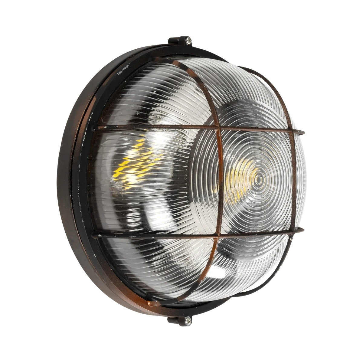 GLOBOSTAR® BOATLIGHT 61624 Vintage Φωτιστικό Καραβοχελώνα Τοίχου & Οροφής με Ντουί 2 x E27 AC 220-240V Αδιάβροχο IP65 - Χάλκινο Παλαιωμένο Εφέ Σκουριάς Ματ - Μ24 x Π24 x Υ11cm - ledmania.gr