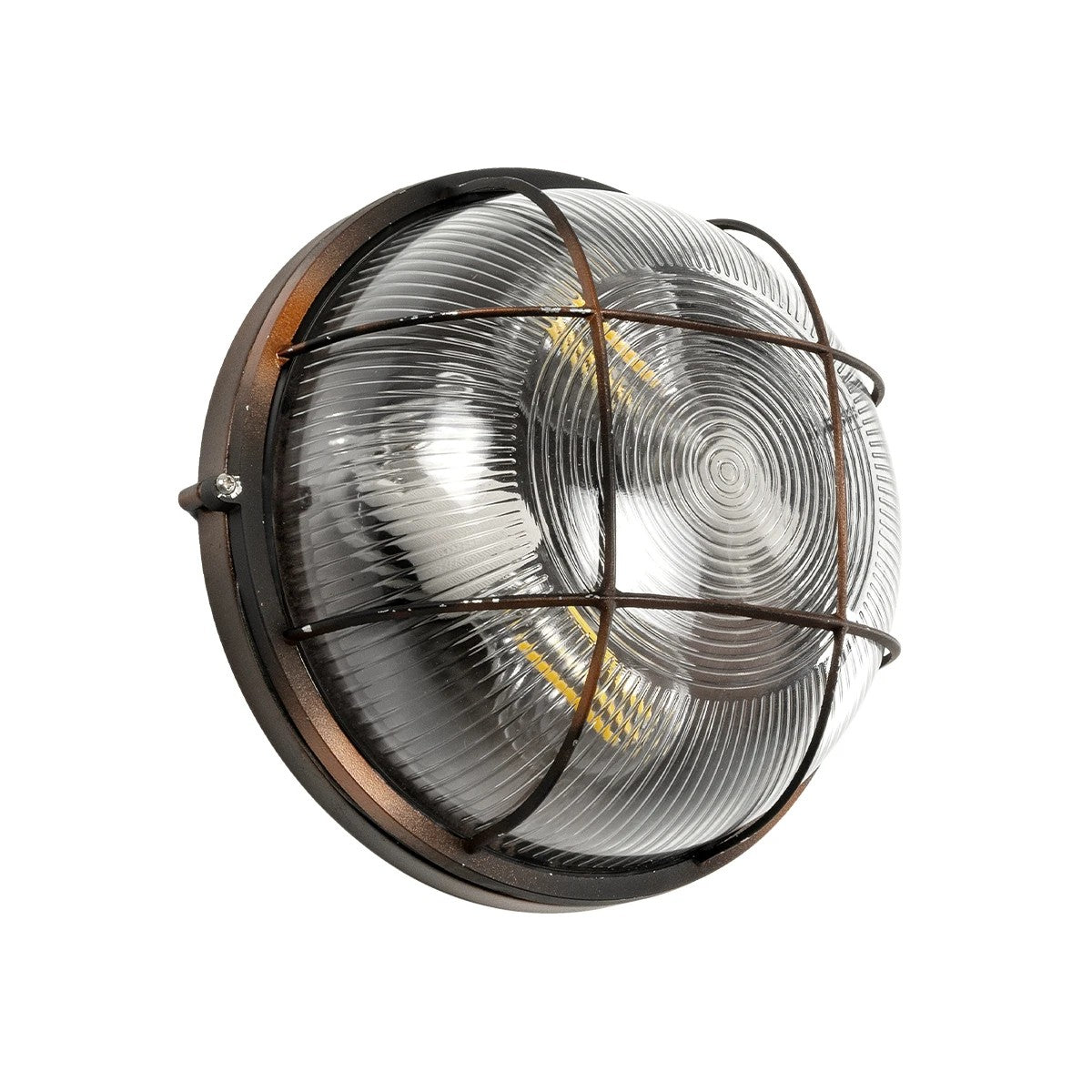 GLOBOSTAR® BOATLIGHT 61624 Vintage Φωτιστικό Καραβοχελώνα Τοίχου & Οροφής με Ντουί 2 x E27 AC 220-240V Αδιάβροχο IP65 - Χάλκινο Παλαιωμένο Εφέ Σκουριάς Ματ - Μ24 x Π24 x Υ11cm - ledmania.gr