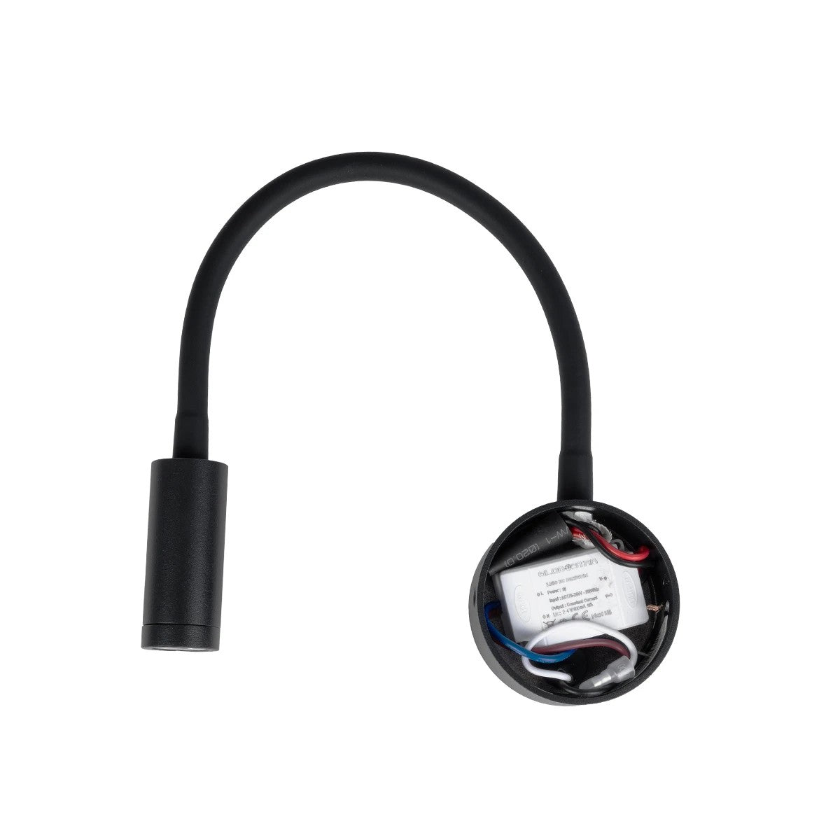 GLOBOSTAR® GOOSE 61690 Μοντέρνο Φωτιστικό Τοίχου - Απλίκα Ξενοδοχείου Reading Light LED 3W 300lm 36° AC 220-240V IP20 Θερμό Λευκό 2700K - CREE XPE Chip & TÜV SÜD Driver - Μαύρο Ματ - Μ6.5 x Π15 x Υ24.5cm - 3 Χρόνια Εγγύηση