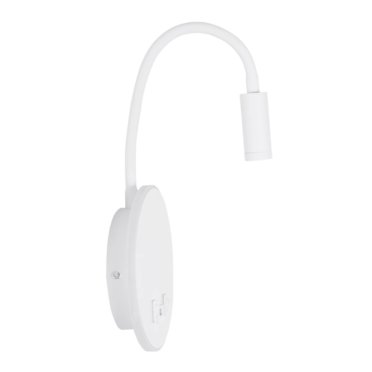 GLOBOSTAR® GOOSE 61693 Μοντέρνο Φωτιστικό Τοίχου - Απλίκα Ξενοδοχείου Reading Light με Φορτιστή USB 3A LED 6W 600lm 36° & 360° AC 220-240V IP20 Θερμό Λευκό 2700K - Bridgelux COB Chip & TÜV SÜD Driver - Λευκό Ματ - Μ15.5 x Π22.5 x Υ30cm - 3 Χρόνια Εγγύηση - ledmania.gr