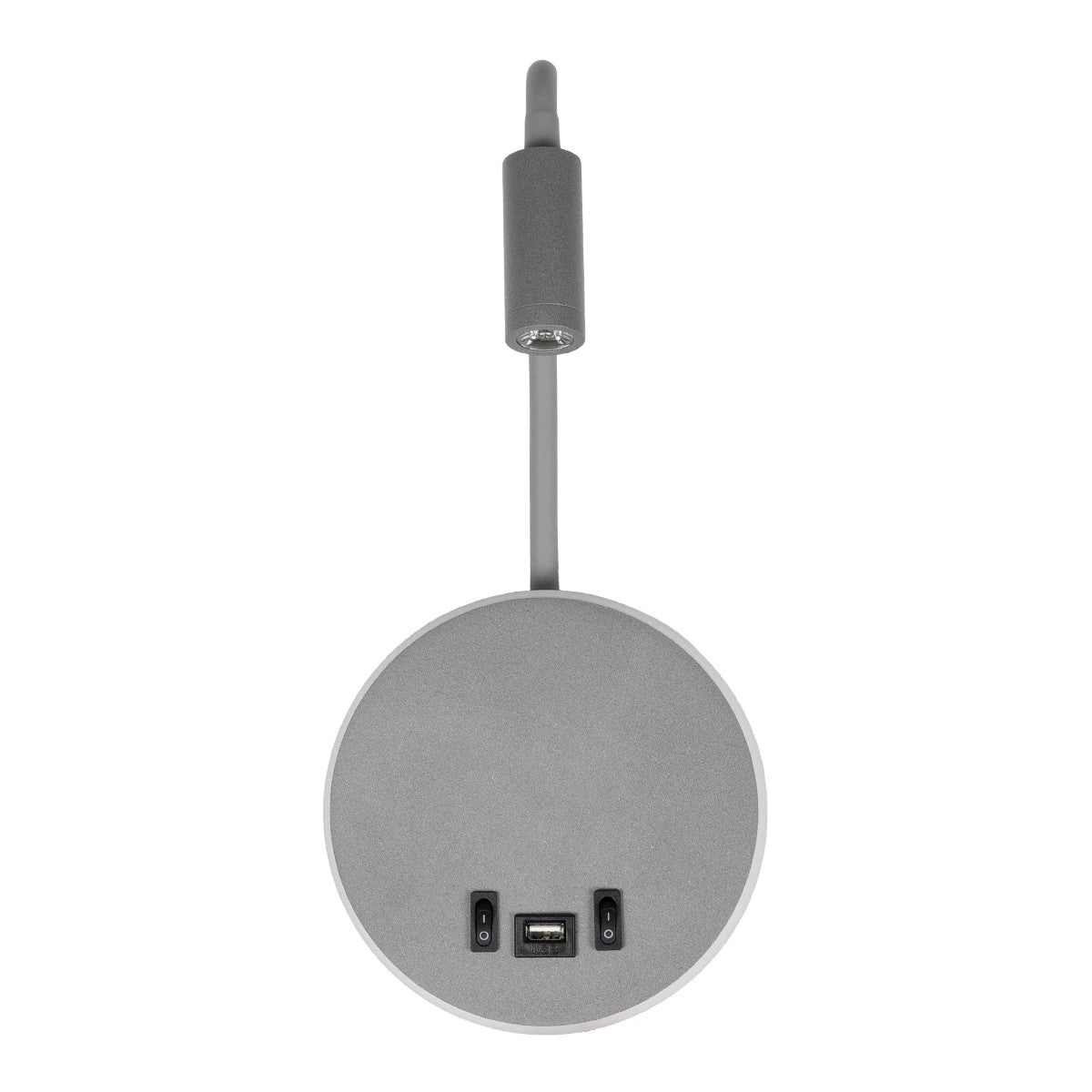 GloboStar® GOOSE 61694 Φωτιστικό Τοίχου - Απλίκα LED 6W 600lm 36° AC 220-240V IP20  - Reading Light & 360° Κρυφός Φωτισμός - Φορτιστής USB 3A - Θερμό Λευκό 2700K Γκρι Αλουμίνιο - Μ15.5 x Π22.5 x Υ30cm - 2 Xρόνια Εγγύηση - ledmania.gr