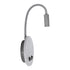 GloboStar® GOOSE 61694 Φωτιστικό Τοίχου - Απλίκα LED 6W 600lm 36° AC 220-240V IP20  - Reading Light & 360° Κρυφός Φωτισμός - Φορτιστής USB 3A - Θερμό Λευκό 2700K Γκρι Αλουμίνιο - Μ15.5 x Π22.5 x Υ30cm - 2 Xρόνια Εγγύηση - ledmania.gr