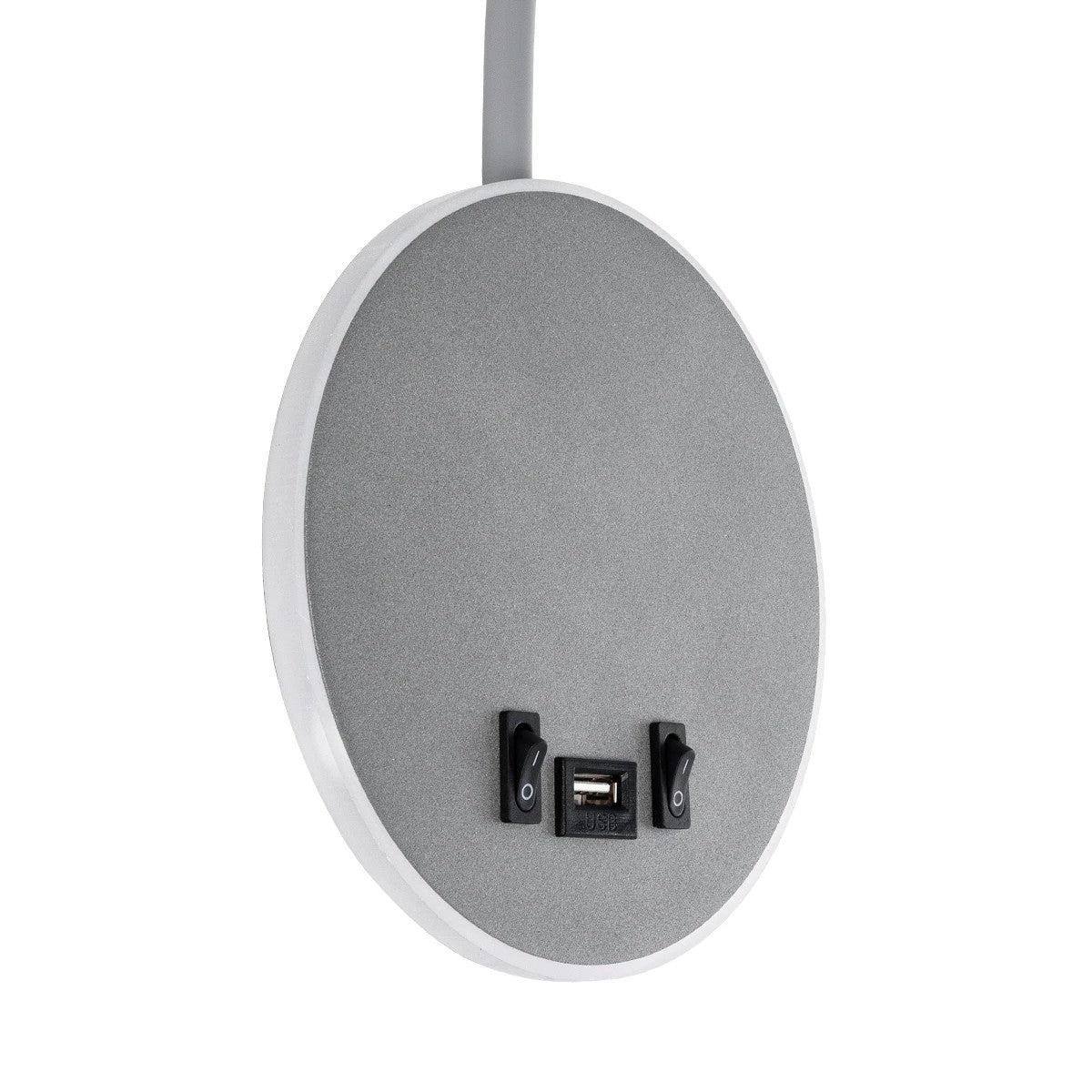 GloboStar® GOOSE 61694 Φωτιστικό Τοίχου - Απλίκα LED 6W 600lm 36° AC 220-240V IP20  - Reading Light & 360° Κρυφός Φωτισμός - Φορτιστής USB 3A - Θερμό Λευκό 2700K Γκρι Αλουμίνιο - Μ15.5 x Π22.5 x Υ30cm - 2 Xρόνια Εγγύηση - ledmania.gr