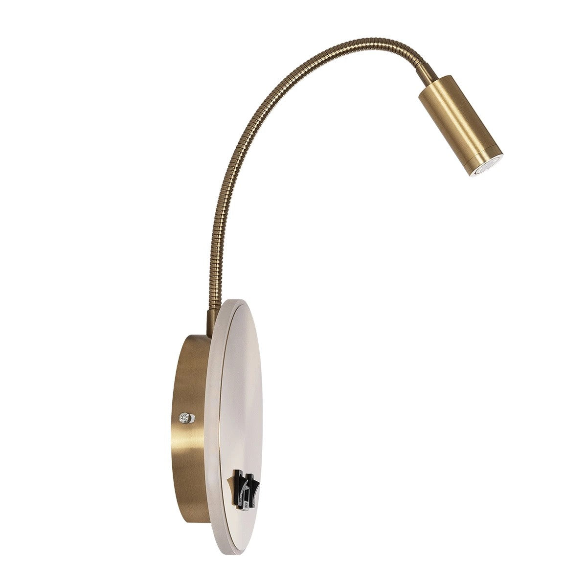 GLOBOSTAR® GOOSE 61697 Μοντέρνο Φωτιστικό Τοίχου - Απλίκα Ξενοδοχείου Reading Light με Φορτιστή USB 3A LED 6W 540lm 36° & 360° AC 220-240V IP20 Θερμό Λευκό 2700K - CREE XPE & Lumileds SMD Chip - Χρυσό Βούρτσας - Μ15.5 x Π15 x Υ30.5cm - 3 Χρόνια Εγγύηση