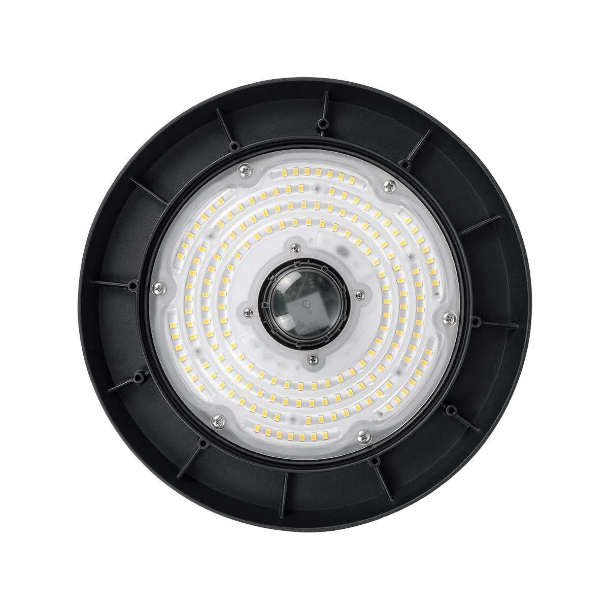 GLOBOSTAR® INDUSTRY 61704 Βιομηχανικό Φωτιστικό Καμπάνα High Bay UFO Τεχνολογίας Smart Group Linkable Control System 2.4Ghz με Αισθητήρα Κίνησης Microwave LED 100W 15000lm SDCM<5 90° AC 85-265V Αδιάβροχο IP65 IK08 Μαύρο Χυτό Αλουμίνιο - Φυσικό Λευκό 50... - ledmania.gr