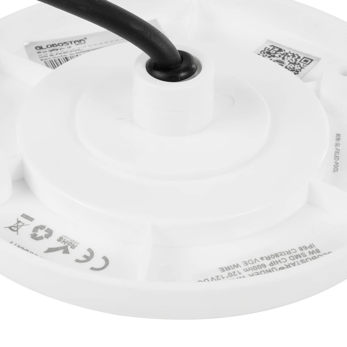 GLOBOSTAR® POOLARTY 61716 Υποβρύχιο Φωτιστικό για Σιντριβάνια/Πισίνες LED 8W 600lm 120° DC 12V Αδιάβροχο IP68 Θερμό Λευκό 2700K Dimmable - Bridgelux SMD Chip - 1m VDE Rubber Καλώδιο - Φ13 x Υ2cm - 3 Χρόνια Εγγύηση - ledmania.gr