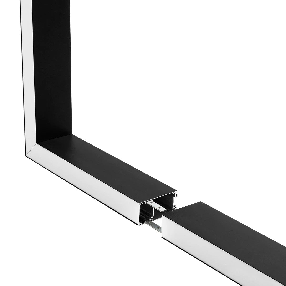 GLOBOSTAR® ALP-CORNER-SIDE90 LUMILINE 61767 Επιφανειακό / Κρεμαστό Προφίλ Αλουμινίου Γωνία με Λευκό Γαλακτερό Πατητό Κάλυμμα για Ταινίες LED IP20 - Μαύρο Ματ - Μ30 x Π3.5 x Υ7cm - ledmania.gr