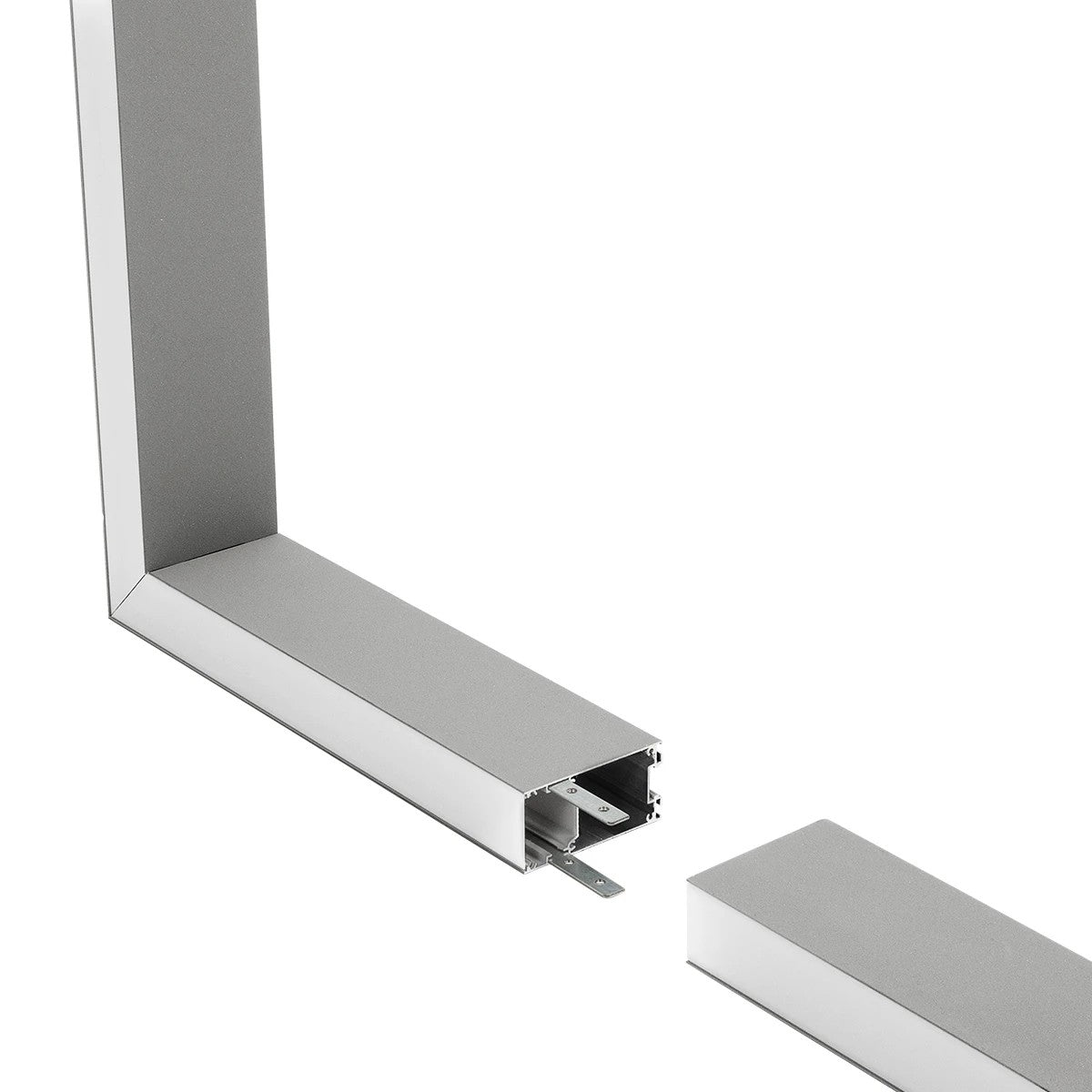 GLOBOSTAR® ALP-CORNER-SIDE90 LUMILINE 61768 Επιφανειακό / Κρεμαστό Προφίλ Αλουμινίου Γωνία με Λευκό Γαλακτερό Πατητό Κάλυμμα για Ταινίες LED IP20 - Γκρι Ανθρακί Ματ - Μ30 x Π3.5 x Υ7cm - ledmania.gr