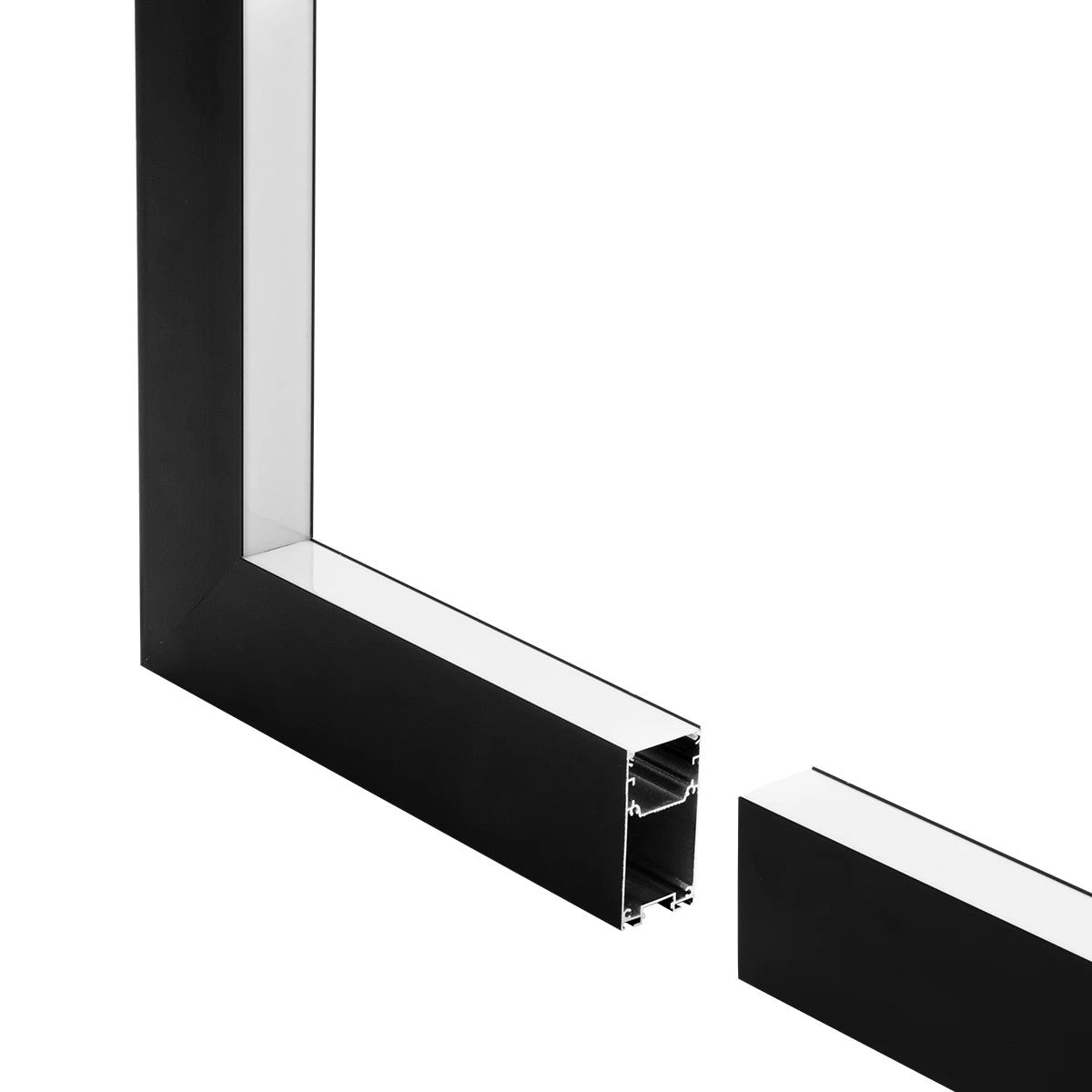 GLOBOSTAR® ALP-CORNER-IN90 LUMILINE 61770 Επιφανειακό / Κρεμαστό Προφίλ Αλουμινίου Γωνία με Λευκό Γαλακτερό Πατητό Κάλυμμα για Ταινίες LED IP20 - Μαύρο Ματ - Μ30 x Π3.5 x Υ7cm - ledmania.gr