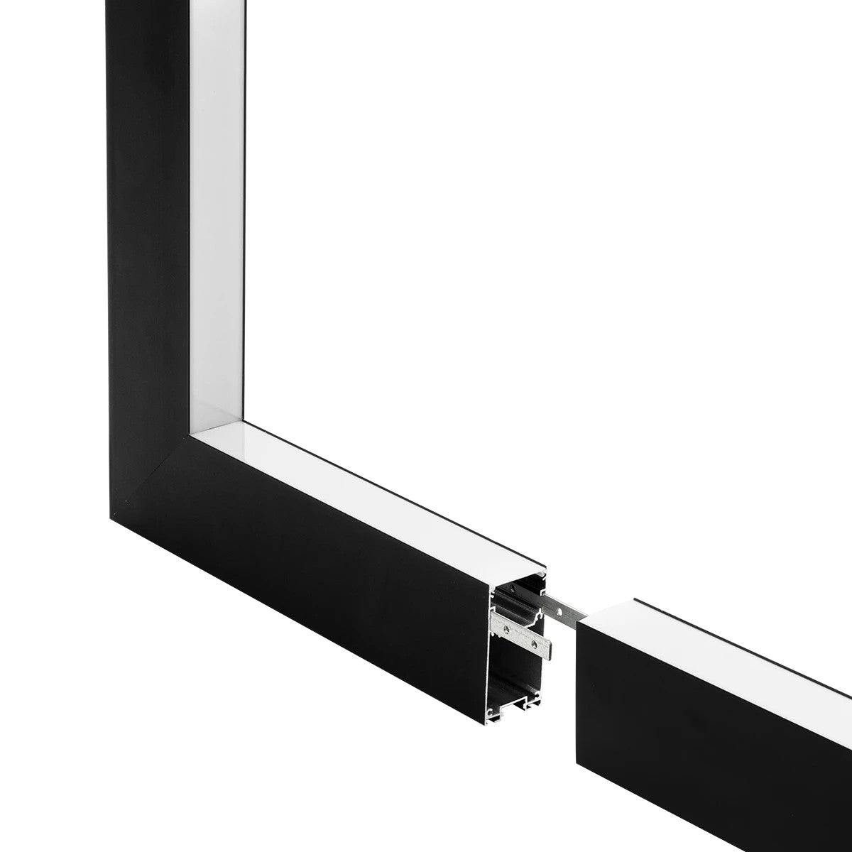 GLOBOSTAR® ALP-CORNER-IN90 LUMILINE 61770 Επιφανειακό / Κρεμαστό Προφίλ Αλουμινίου Γωνία με Λευκό Γαλακτερό Πατητό Κάλυμμα για Ταινίες LED IP20 - Μαύρο Ματ - Μ30 x Π3.5 x Υ7cm - ledmania.gr