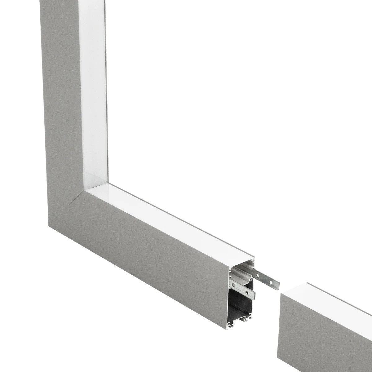 GLOBOSTAR® ALP-CORNER-IN90 LUMILINE 61771 Επιφανειακό / Κρεμαστό Προφίλ Αλουμινίου Γωνία με Λευκό Γαλακτερό Πατητό Κάλυμμα για Ταινίες LED IP20 - Γκρι Ανθρακί Ματ - Μ30 x Π3.5 x Υ7cm - ledmania.gr
