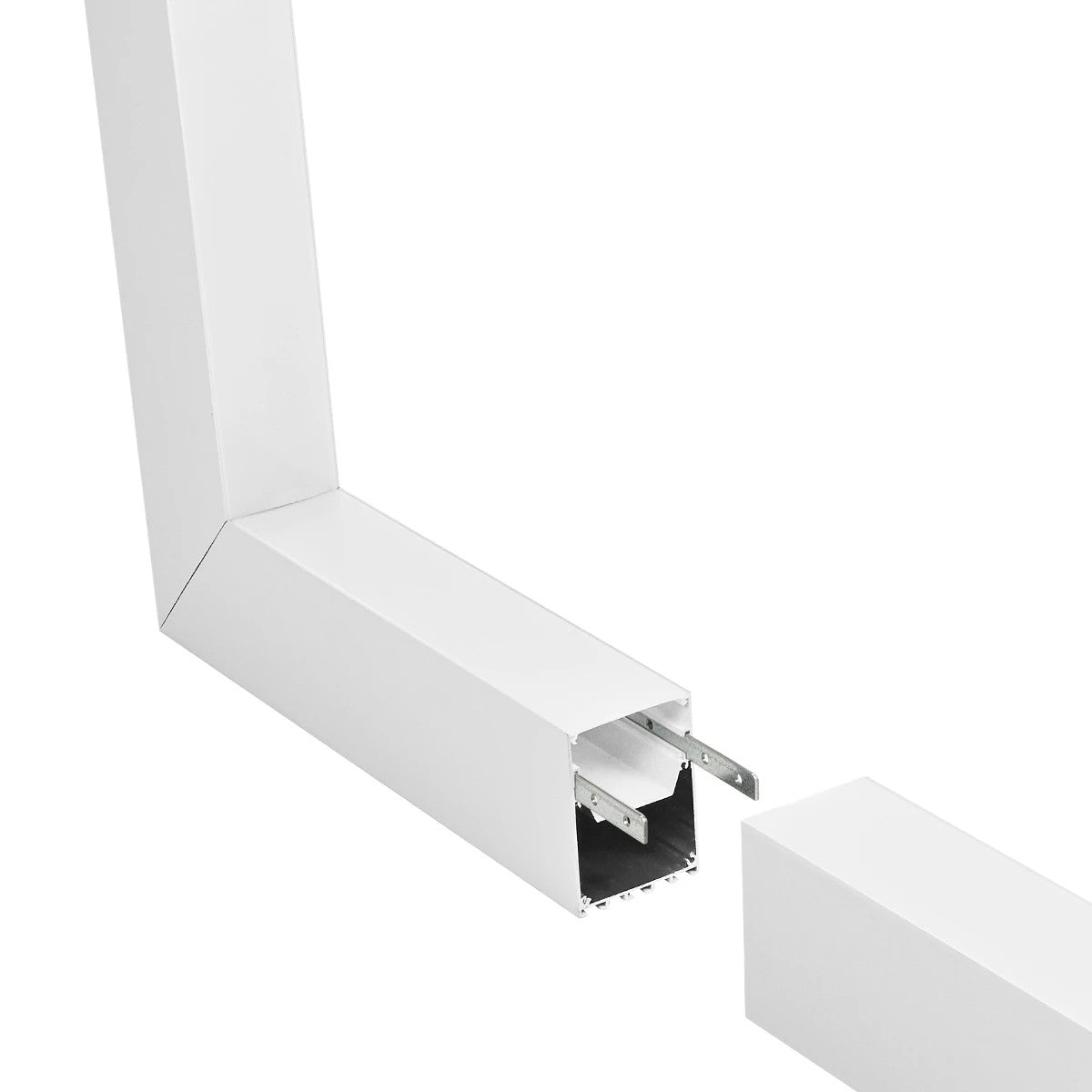 GLOBOSTAR® ALP-CORNER-IN90 BRIGHTRAIL 61780 Επιφανειακό / Κρεμαστό Προφίλ Αλουμινίου Γωνία με Λευκό Γαλακτερό Πατητό Κάλυμμα για Ταινίες LED IP20 - Λευκό Ματ - Μ30 x Π5 x Υ7.5cm - ledmania.gr