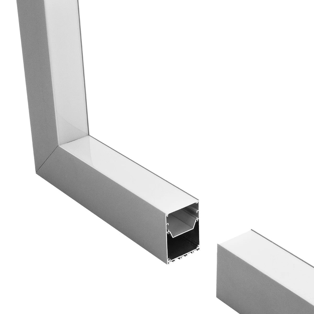 GLOBOSTAR® ALP-CORNER-IN90 BRIGHTRAIL 61782 Επιφανειακό / Κρεμαστό Προφίλ Αλουμινίου Γωνία με Λευκό Γαλακτερό Πατητό Κάλυμμα για Ταινίες LED IP20 - Γκρι Ανθρακί Ματ - Μ30 x Π5 x Υ7.5cm - ledmania.gr