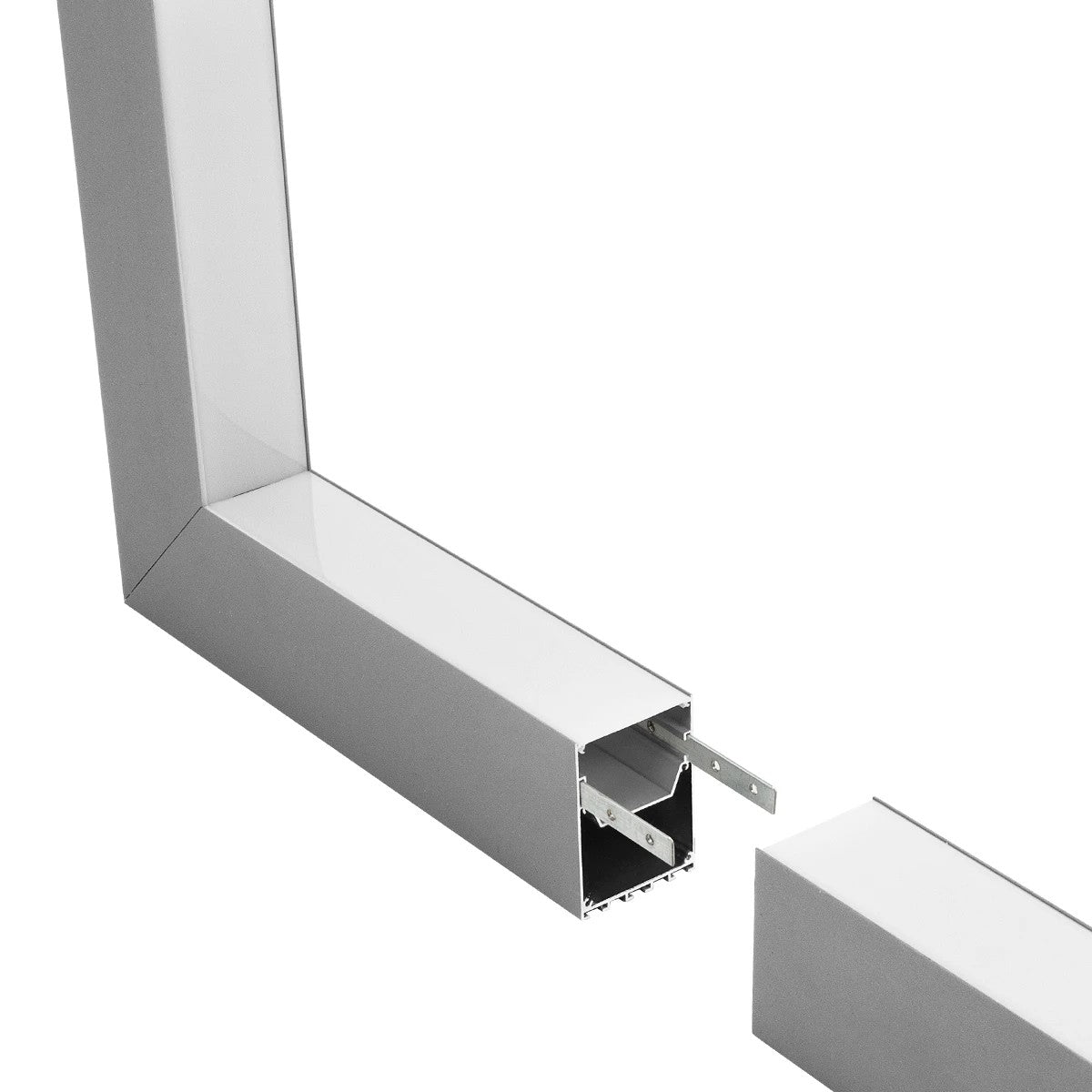 GLOBOSTAR® ALP-CORNER-IN90 BRIGHTRAIL 61782 Επιφανειακό / Κρεμαστό Προφίλ Αλουμινίου Γωνία με Λευκό Γαλακτερό Πατητό Κάλυμμα για Ταινίες LED IP20 - Γκρι Ανθρακί Ματ - Μ30 x Π5 x Υ7.5cm - ledmania.gr