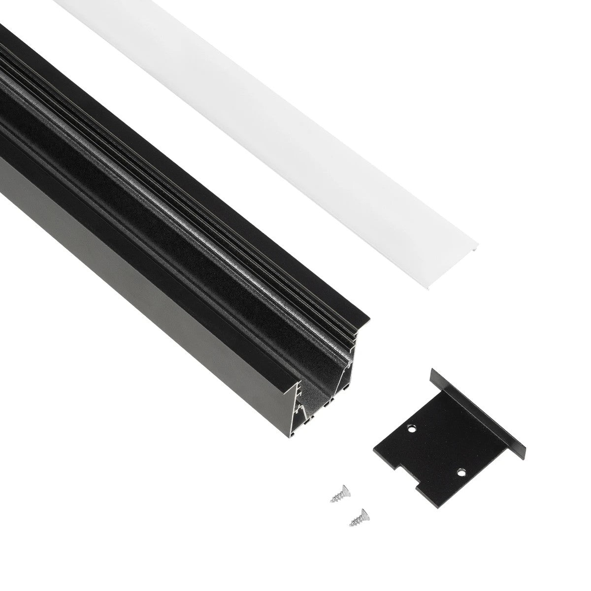 GLOBOSTAR® ALP-LINEAR RECESSA 61786-3M Χωνευτό Προφίλ Αλουμινίου με Λευκό Γαλακτερό Πατητό Κάλυμμα για Ταινίες LED IP20 - Μαύρο Ματ - Μ300 x Π3.5 x Υ4cm - ledmania.gr