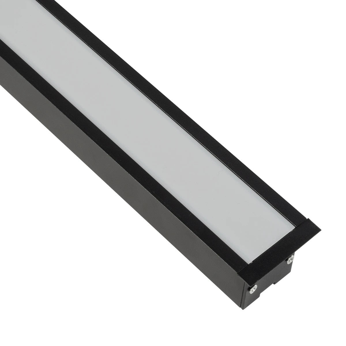 GLOBOSTAR® ALP-LINEAR RECESSA 61786-3M Χωνευτό Προφίλ Αλουμινίου με Λευκό Γαλακτερό Πατητό Κάλυμμα για Ταινίες LED IP20 - Μαύρο Ματ - Μ300 x Π3.5 x Υ4cm - ledmania.gr