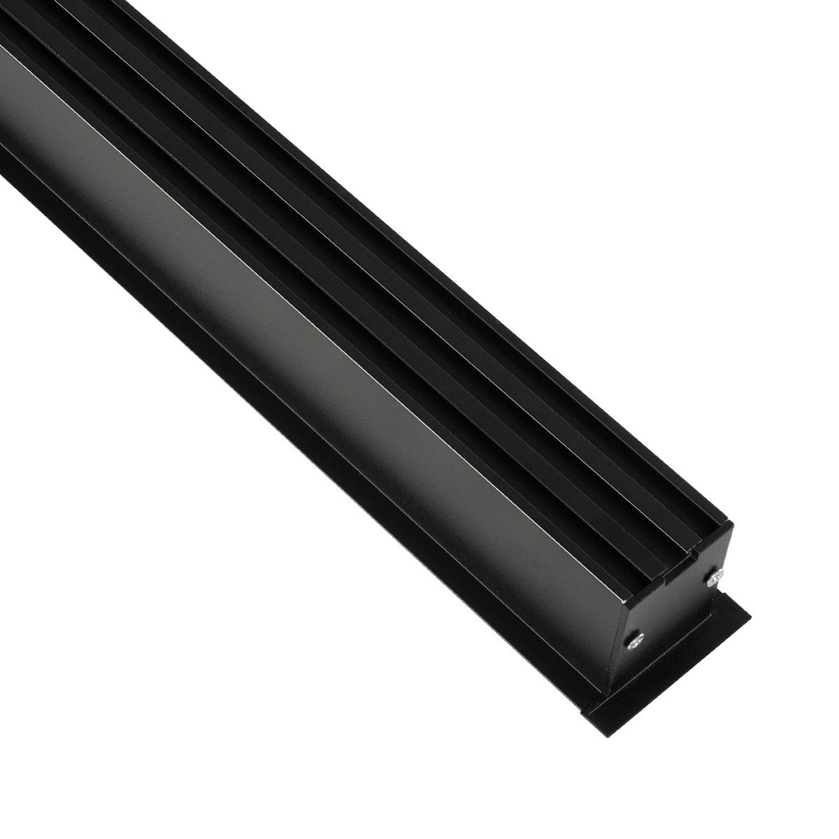 GLOBOSTAR® ALP-LINEAR RECESSA 61786-3M Χωνευτό Προφίλ Αλουμινίου με Λευκό Γαλακτερό Πατητό Κάλυμμα για Ταινίες LED IP20 - Μαύρο Ματ - Μ300 x Π3.5 x Υ4cm - ledmania.gr
