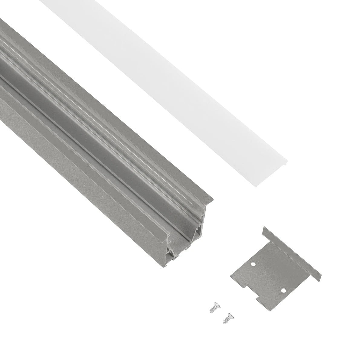 GLOBOSTAR® ALP-LINEAR RECESSA 61787-3M Χωνευτό Προφίλ Αλουμινίου με Λευκό Γαλακτερό Πατητό Κάλυμμα για Ταινίες LED IP20 - Γκρι Ανθρακί Ματ - Μ300 x Π3.5 x Υ4cm - ledmania.gr