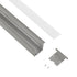 GLOBOSTAR® ALP-LINEAR RECESSA 61787-3M Χωνευτό Προφίλ Αλουμινίου με Λευκό Γαλακτερό Πατητό Κάλυμμα για Ταινίες LED IP20 - Γκρι Ανθρακί Ματ - Μ300 x Π3.5 x Υ4cm - ledmania.gr