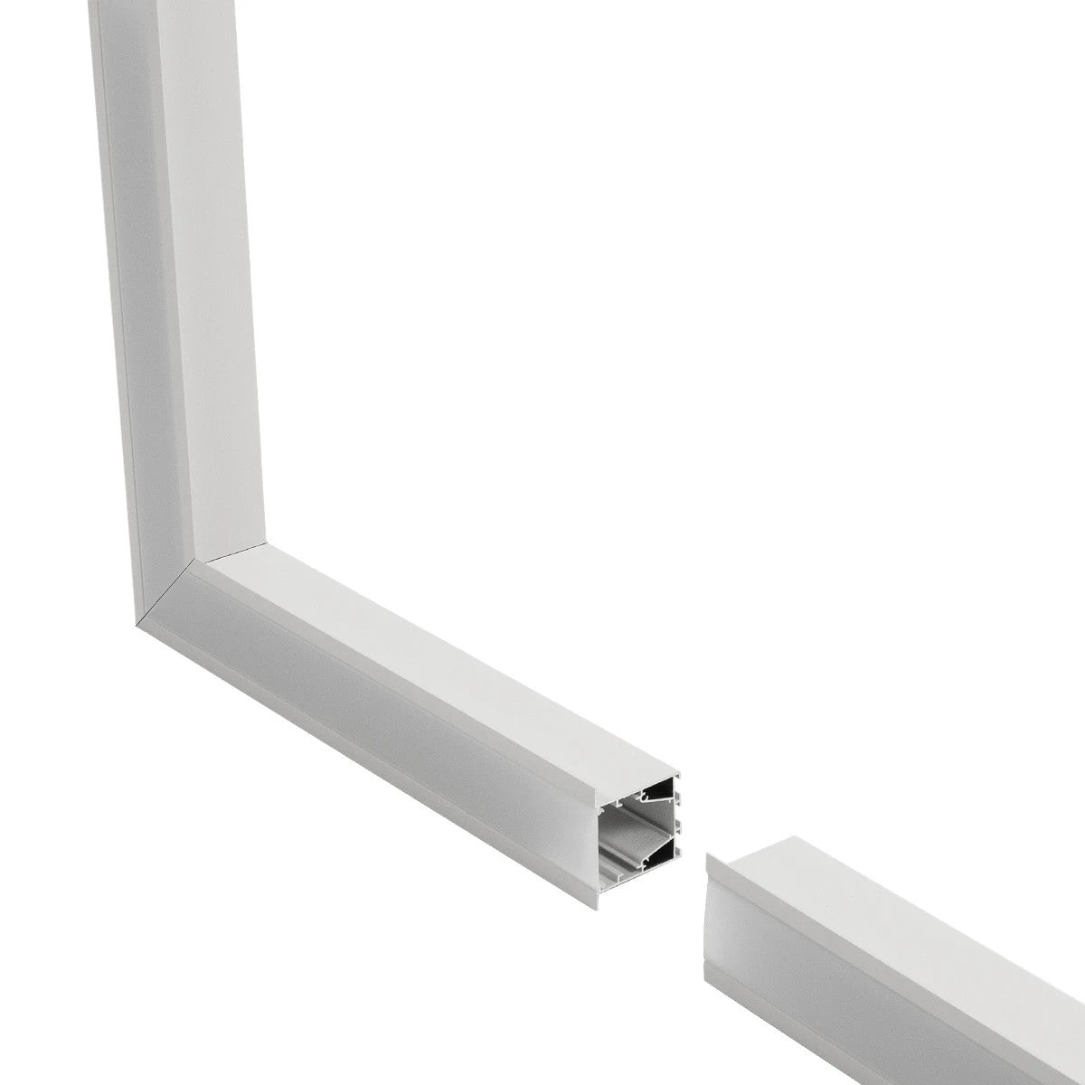 GLOBOSTAR® ALP-CORNER-SIDE90 RECESSA 61788 Χωνευτό Προφίλ Αλουμινίου Γωνία με Λευκό Γαλακτερό Πατητό Κάλυμμα για Ταινίες LED IP20 - Λευκό Ματ - Μ30 x Π3.5 x Υ4cm - ledmania.gr