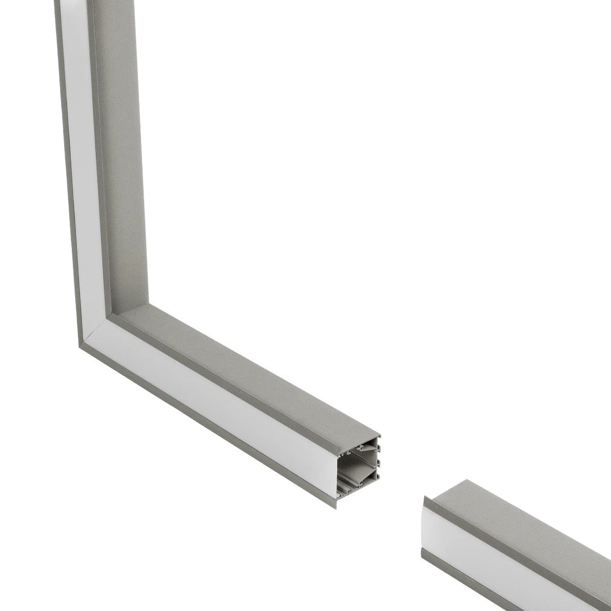 GLOBOSTAR® ALP-CORNER-SIDE90 RECESSA 61790 Χωνευτό Προφίλ Αλουμινίου Γωνία με Λευκό Γαλακτερό Πατητό Κάλυμμα για Ταινίες LED IP20 - Γκρι Ανθρακί Ματ - Μ30 x Π3.5 x Υ4cm - ledmania.gr