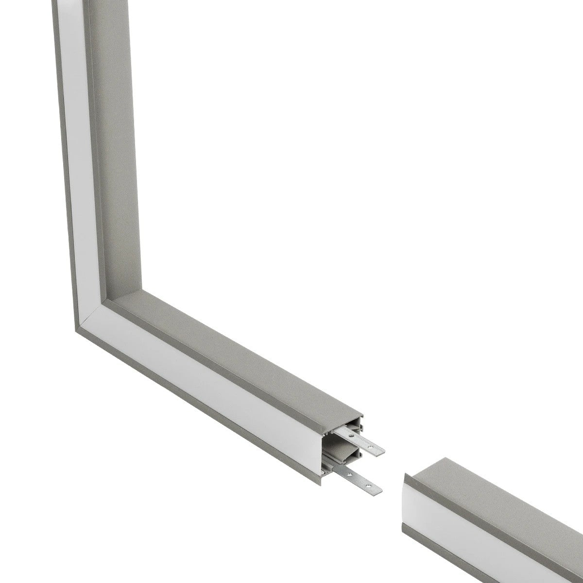 GLOBOSTAR® ALP-CORNER-SIDE90 RECESSA 61790 Χωνευτό Προφίλ Αλουμινίου Γωνία με Λευκό Γαλακτερό Πατητό Κάλυμμα για Ταινίες LED IP20 - Γκρι Ανθρακί Ματ - Μ30 x Π3.5 x Υ4cm - ledmania.gr