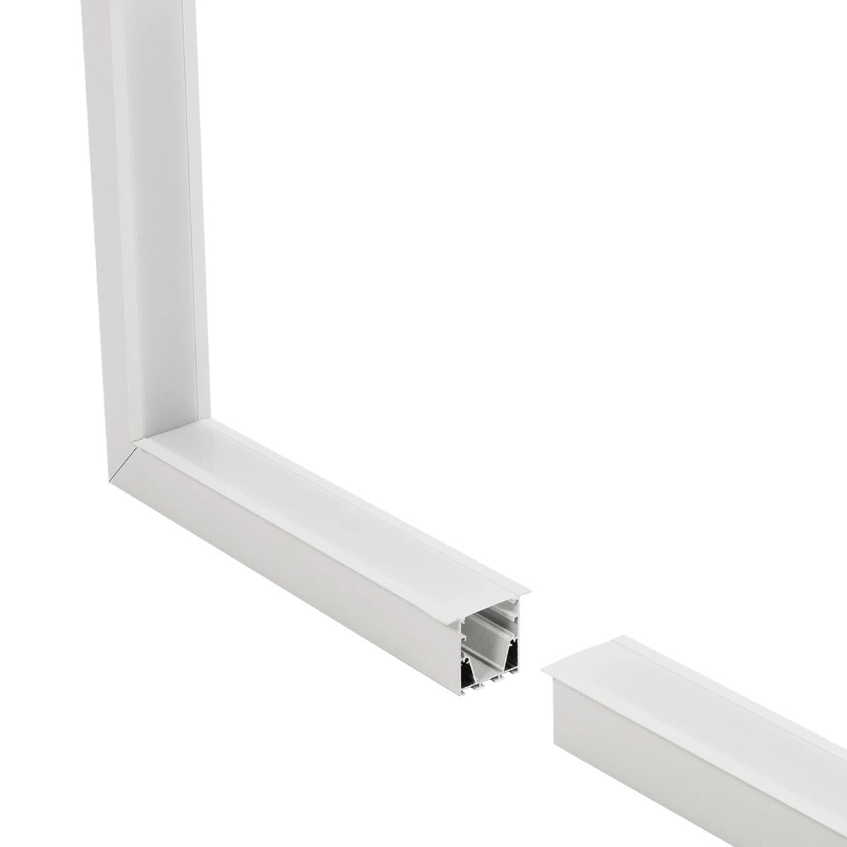 GLOBOSTAR® ALP-CORNER-IN90 RECESSA 61791 Χωνευτό Προφίλ Αλουμινίου Γωνία με Λευκό Γαλακτερό Πατητό Κάλυμμα για Ταινίες LED IP20 - Λευκό Ματ - Μ30 x Π3.5 x Υ4cm - ledmania.gr