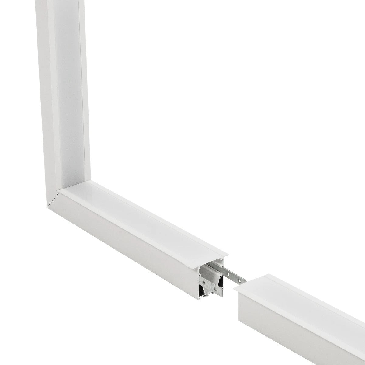 GLOBOSTAR® ALP-CORNER-IN90 RECESSA 61791 Χωνευτό Προφίλ Αλουμινίου Γωνία με Λευκό Γαλακτερό Πατητό Κάλυμμα για Ταινίες LED IP20 - Λευκό Ματ - Μ30 x Π3.5 x Υ4cm - ledmania.gr