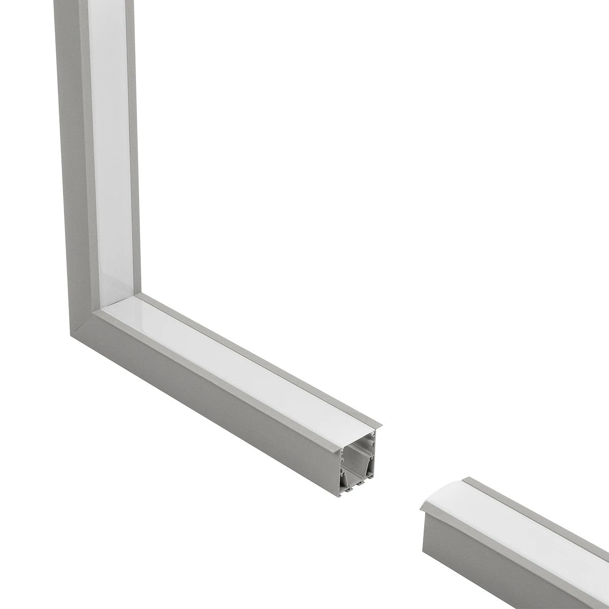 GLOBOSTAR® ALP-CORNER-IN90 RECESSA 61793 Χωνευτό Προφίλ Αλουμινίου Γωνία με Λευκό Γαλακτερό Πατητό Κάλυμμα για Ταινίες LED IP20 - Γκρι Ανθρακί Ματ - Μ30 x Π3.5 x Υ4cm - ledmania.gr