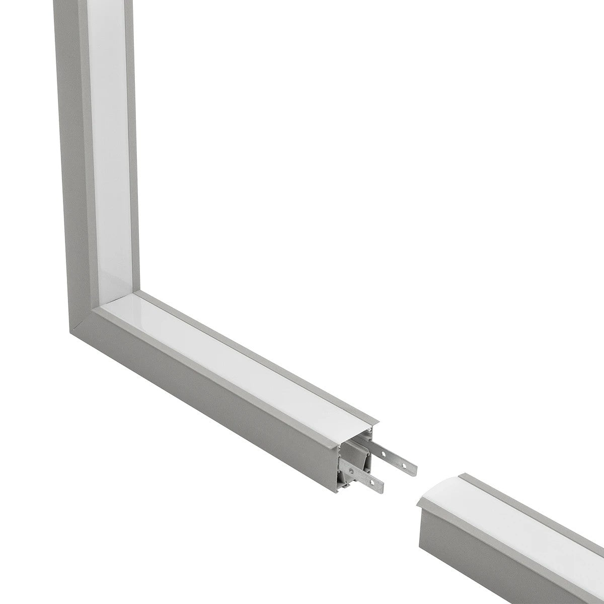 GLOBOSTAR® ALP-CORNER-IN90 RECESSA 61793 Χωνευτό Προφίλ Αλουμινίου Γωνία με Λευκό Γαλακτερό Πατητό Κάλυμμα για Ταινίες LED IP20 - Γκρι Ανθρακί Ματ - Μ30 x Π3.5 x Υ4cm - ledmania.gr