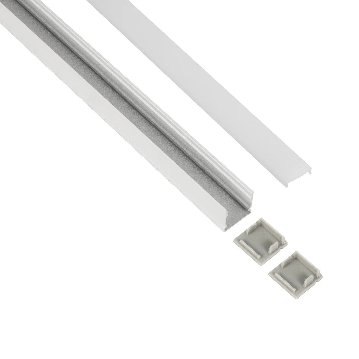 GLOBOSTAR® ALP-LINEAR GLOWTRACK 61796-3M Επιφανειακό Προφίλ Αλουμινίου με Λευκό Γαλακτερό Πατητό Κάλυμμα για Ταινίες LED IP20 - Λευκό Ματ - Μ300 x Π2 x Υ2cm - Πακέτο 5 Τεμαχίων - ledmania.gr