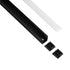 GLOBOSTAR® ALP-LINEAR GLOWTRACK 61797-3M Επιφανειακό Προφίλ Αλουμινίου με Λευκό Γαλακτερό Πατητό Κάλυμμα για Ταινίες LED IP20 - Μαύρο Ματ - Μ300 x Π2 x Υ2cm - Πακέτο 5 Τεμαχίων - ledmania.gr