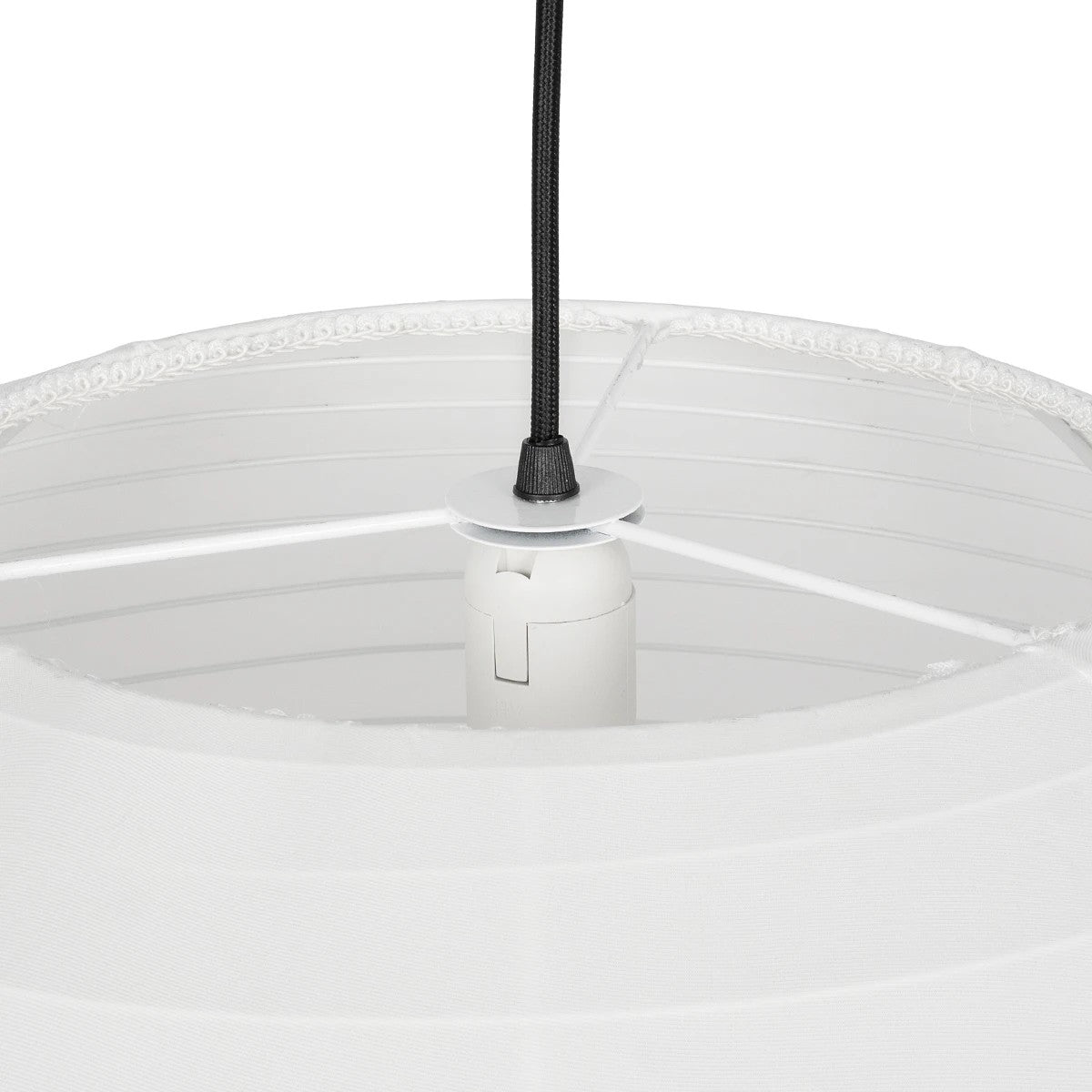 GLOBOSTAR® ROMINA 62005 Μοντέρνο Κρεμαστό Φωτιστικό Οροφής με Ντουί 1 x E27 AC 220-240V IP20 - Λευκό - Μ60 x Π60 x Υ60cm - ledmania.gr