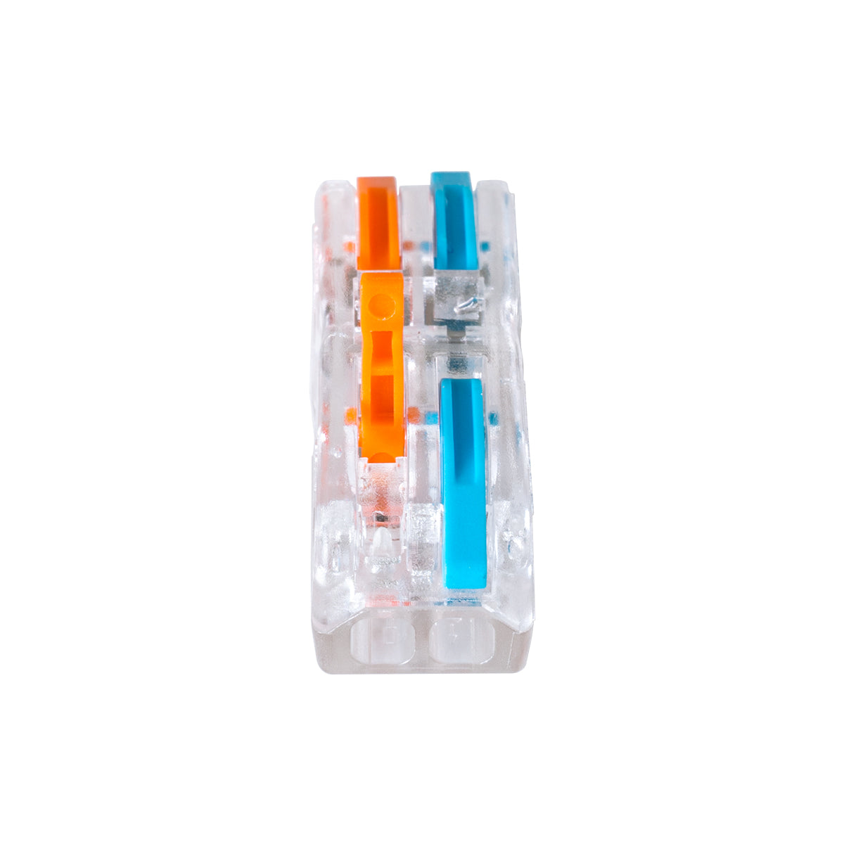 GLOBOSTAR® FAST-CONNECT 69907 Διπλή Κλέμα Ταχείας Σύνδεσης & Διακλάδωσης Καλωδίων - 2 x Είσοδοι & 2 x Έξοδοι με Συμβατή Διατομή Καλωδίων 0.08mm² έως 2.5mm² - 250V/4KV 32A Max IP20 - Διάφανο με Πορτοκαλί & Μπλε - Μ2 x Π4 x Υ1.5cm - Πακέτο 5 Τεμαχίων - ledmania.gr